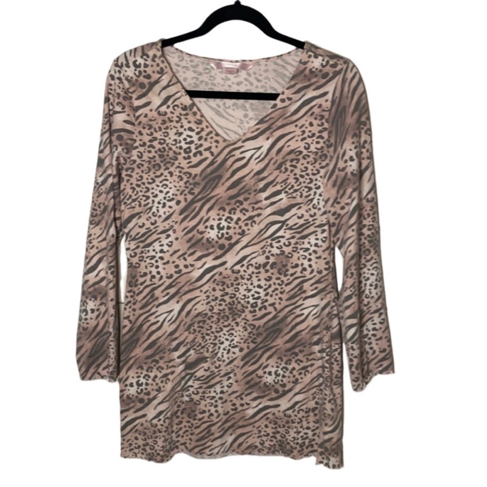 Victoria's Secret Pink and Gray Leopard Print nightgown. Size M. 100% cotton.